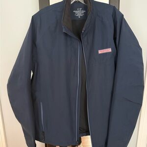 Vineyard Vines Women’s Navy Windbreaker with Pink Logo